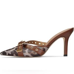 Chic Brown and Gold Women's Heels